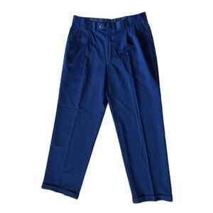 Vintage Burberry's Blue Straight Leg Pleated Pants Trousers  Mens Size 32